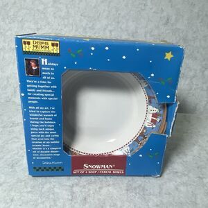Sakura By Debbie Mumm Christmas Holiday Snowman  Set of 3 Soup Cereal Bowls New